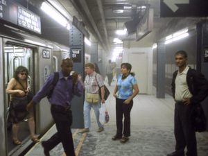 World Trade Center incident. Subway in dust-filled Wall Street station is evacuated.   Original Filename: 64j0v00m.jpgvia Flatbed Web