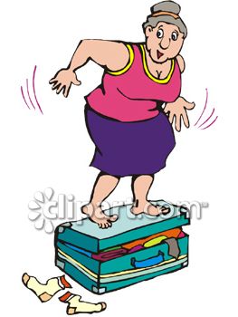 Fat_Woman_Jumping_On_Her_Overfilled_Suitcase_Trying_to_Get_It_Closed_clipart_image